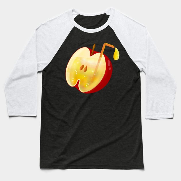 Cute Apple Juice Baseball T-Shirt by Kimprut